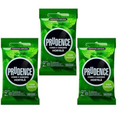 Imagem de Kit 9 Preservativos Cores E Sabores Hortelã Prudence