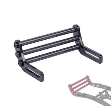 Imagem de 1/10 RC Crawler Bumper, Carbon Fiber Front Bumper for 1/10 RC Crawler Axial SCX10 TRX4 LCG Dodge Power Wagon Cab Cliffhanger Body (Black)