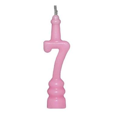 Imagem de Vela Aniversário Rosa Bebê Nº 7 Com 1 Un. - TAMAROZZI