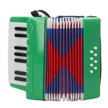 Imagem de Acordeão de Piano, Acordeão de Piano de 17 Teclas, Som Cada Vez Mais Suave para Melhorar a Sensação de Ritmo (Verde)
