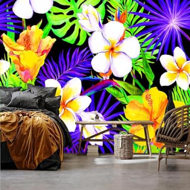 Imagem de Lcythiazole Papel de parede floral de tamanho personalizável - Papel de parede para quarto de meninas removível autoadesivo para quarto de meninas banheiro sala de estar