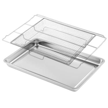 Imagem de Anniparts Bandeja De Fritadeira De Ar Frigpereaft De Aço Inoxidável 304 Peças De Reposição Para Frigidaire Gallery 30 Polegadas Suporte Para Forno Elétrico De Parede Ready Cook Range Cesta Para Frit