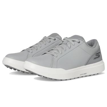 Imagem de Skechers Drive 6 Arch Tênis masculino de couro com ajuste relaxado Spikeless Golf, Cinza, 45