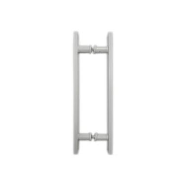 Imagem de Puxador H duplo 40x30cm reto barra chata para porta de vidro e portão 