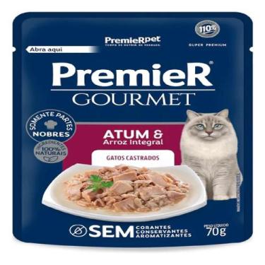 Imagem de Kit 10 und Sachê Premier Gatos Adultos Castrados Atum 70g - PremieRpet
