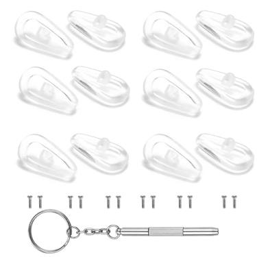 Imagem de AB Max Almofadas de nariz para óculos de sol - almofada de nariz de substituição de óculos de borracha acolchoada macia incluída com kits de reparo de óculos de sol para miopia ou presbiopia LL-BT6JT