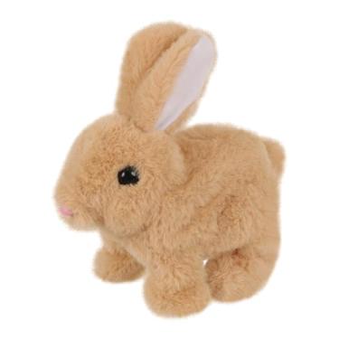 Imagem de Brinquedo de pelúcia de coelho, coelho recheado,Animal elétrico Pet Small Bunny Backed Animal | Pequeno animal de estimação com orelhas trêmulas, acessórios para decoração para namorada, colega de cla