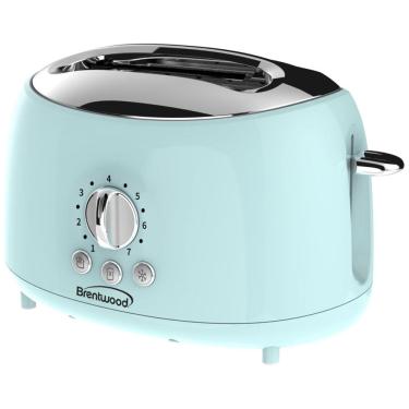 Imagem de Torradeira Elétrica de 2 Fatias com 5 Níveis de Tostagem, Aço Inoxidável, 800W, turquesa, turquesa, 110v, BRENTWOOD TS 270BL, Azul turquesa