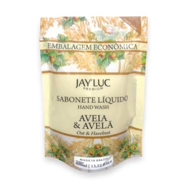 Imagem de Sabonete Líquido Hidratante Aveia E Avelã Sachê Jay Luc 400Ml, Jay'Luc Cosméticos, Sabonete Líquido Perfumado Com Aveia E Avelã, Cinza, Todos Os Tipos De Pele, Elimina 99,9% Das Bactérias,