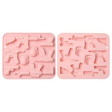 Imagem de KitBeads 2 peças moldes de silicone pistola bala máquina fondant moldes para assar velas artesanato festa bolo decoração cupcake topper