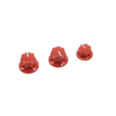 Imagem de Kiaish Conjunto de 3 vermelho latão EUA. EUA Spec 1/4" J de Jazz Bass Knobs, manípulo grande e pequeno
