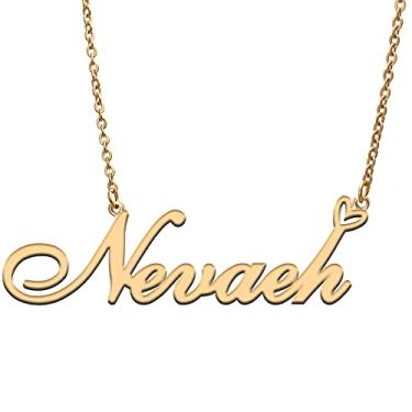 Imagem de RONKAH Colar de nome personalizado personalizado com coração colar de nome personalizado para mulheres colar de moda pessoal melhor presente para menina, mãe, filha, amizade, Natal, aniversário,