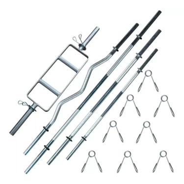 Imagem de Kit Barras Maciças 1,80 1,50 1,20 W E H Para Musculação