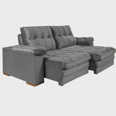 Imagem de Sofá Retrátil e Reclinável Montes Matos Quartzo 4 lugares 250cm Cinza