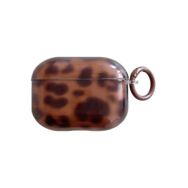 Imagem de Capa de tartaruga marrom para AirPods Pro e Pro2 com berloque - Linda Chique Estampa Amber Cheetah Moderna Capa Protetora Fina Macia para Meninas e Mulheres Adolescentes (AirPods Pro/2, Estampa de