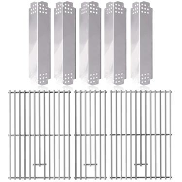 Imagem de Hiorucet Peças de reposição para grelhas para queimador Nexgrill 5 720-0882A, placa de calor domadores de chamas e grelhas de cozinha para Nexgrill 720-0882A Evolution Infrared Plus, Member's Mark 720