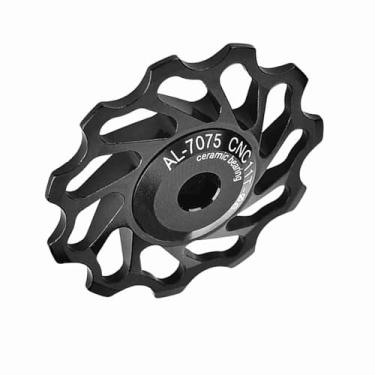Imagem de Akozon 1 par de Rolamento de Cerâmica Rolo de Guia de Bicicleta de Jóquei Traseiro para 11 Desviador, Polia de Tensão Spannrolle Ultegra Speed ​​Wheel (11t)