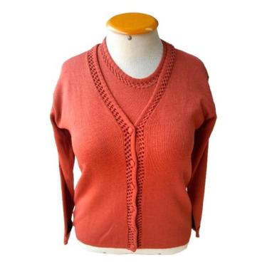 Imagem de Suéter Tween-set 2 Peças Conjunto Plus Size Tricot Premium-Feminino