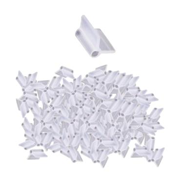 Imagem de WeiLaiKeQi 100 peças Planta clipes de enxerto de jardim suporta clipes de treliça para vegetais árvores frutíferas plantas de mudas de berçário, 3mm