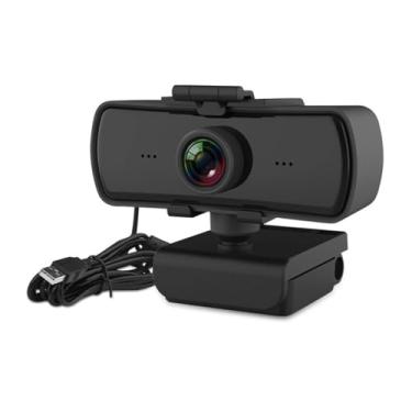 Imagem de Yunseity Webcam com microfone, câmera web de computador HD USB 1440p com rotação de 360°, correção automática de luz, 2 microfones, streaming de webcam, Plug & Play para conferência online, para Win