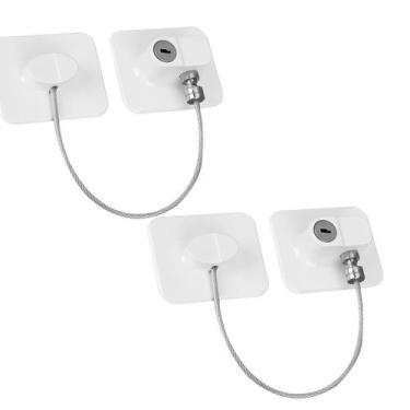 Imagem de Kit 2 Trava Tranca para Geladeira Freezer Porta Janela Gaveta Não Prec