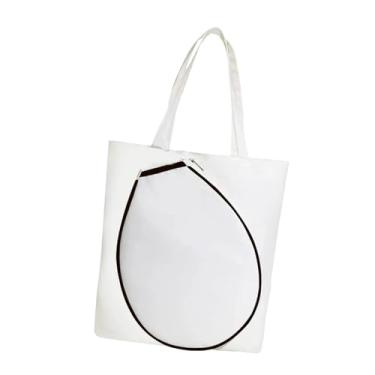 Imagem de Vaveren Tennis Racket Bag Canvas Multifunction Wear Resistente a Bolsa Esportiva de Bolsa de ombro para homens Mulheres caminham ginástica viajando, Borda Preta