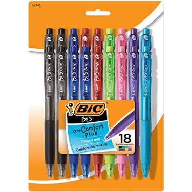 Imagem de BIC BU3 Caneta esferográfica, retrátil, média, 1 mm, cores sortidas de tinta e barril, pacote com 18