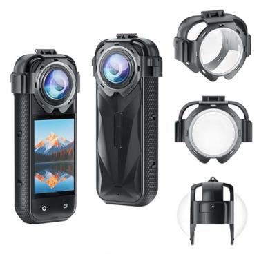 Imagem de HUAYUWA Protetores de lente de vidro temperado óptico à prova d'água compatíveis com Insta360 X5, capa protetora de lente premium para câmera de ação Insta 360 X5 acessórios de tampa protetora