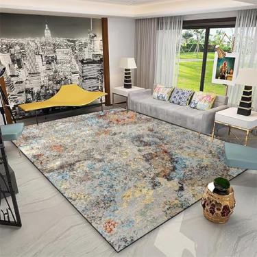 Imagem de Tapetes geométricos modernos de cores claras para sala de estar, decoração de casa, tamanho grande, tapetes macios para quarto e sala de estar (200 x 250 cm, 78,7 x 98 pol./flanela-12)