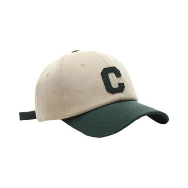 Imagem de Boné Snapback Unissex de Algodão - Aba Curva com Patch de Letra C, Ver