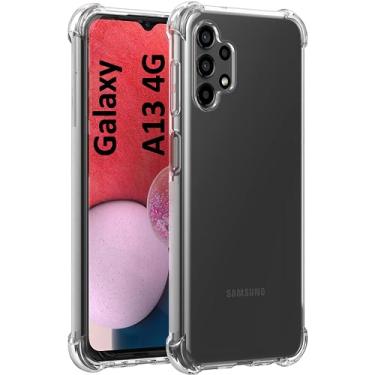 Imagem de USTIYA Capa para Samsung Galaxy A13 4G Uso Resistente, Bumper Absorção Choques em TPU Transparente Protector Câmera Espessamento nas Quatro Pontas da Carcasa
