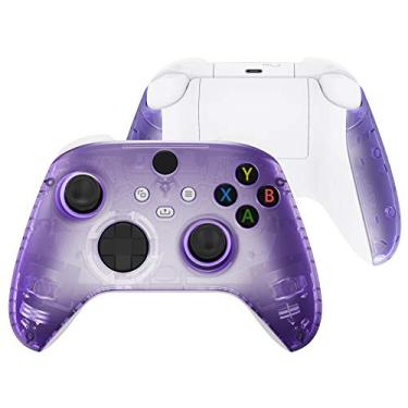 Imagem de eXtremeRate Side Rails Grips Shell for Xbox Core Wireless Controller, Clear Atomic Purple Replacement Part Front Housing Cover Handles Faceplate for Xbox Series X & S Controller