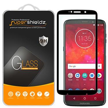 Imagem de Supershieldz (Pacote com 2) Protetor de tela de vidro temperado projetado para Motorola Moto Z3 e Moto Z3 Play, (cobertura total da tela), antiarranhões, sem bolhas (preto)