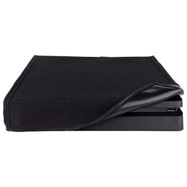Imagem de Capa de poeira horizontal eXtremeRate para PlayStation 4 PS4 Slim Console personalizado camada dupla macia forro limpo impermeável corte de precisão cabo de fácil acesso à prova de poeira, Preto