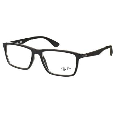 Imagem de Ray-Ban Rx7056 Armações quadradas para óculos de grau, Lente de demonstração preto/brilhante, 53 mm