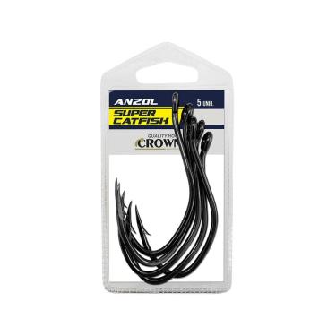 Imagem de Anzol Crown Super Cat Fish Peixe Couro Aço Carbono Forjado Nº1 5UN