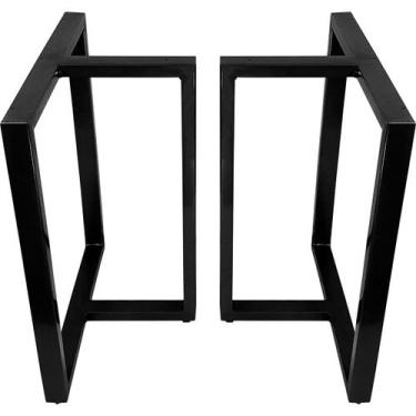 Imagem de Base de Mesa de Jantar Kansas para Tampos de Vidro Pedra e Madeira até