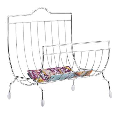 Imagem de Revisteiro Utimil Em Aço Cromado E Pvc Prata