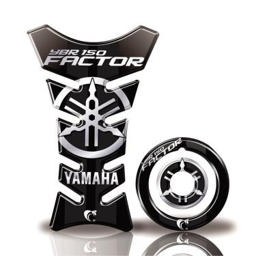 Imagem de Kit Protetor Tanque Adesivo Moto Yamaha Factor Ano + 2016 Preto Preto