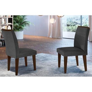 Imagem de Kit 2 Cadeiras Sala Jantar Lunara Madeira 2 Un Capuccino-grafite - Rufato