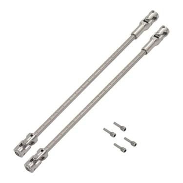 Imagem de YIJU Eixo de transmissão 68-229 mm Peças Manutenção Reparo profissional Eixo de direção de transmissão para veículos de esteira RC 1/10 Brinquedos 4WD, Prata 1 Par