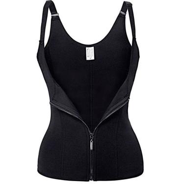 Imagem de Colete Modelador Cinta Corselet Corset Neoprene Zíper Azul