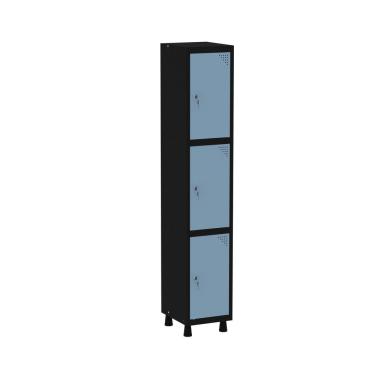 Imagem de Roupeiro Em Aço Mt 1v 3 Portas - Fechadura Preto-azul Dali