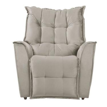 Imagem de Poltrona Da Mamãe Reclinável Carinho Veludo Bege Marfim