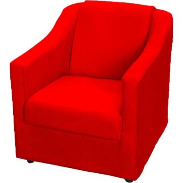 Imagem de Poltrona Decorativa Mila Pé De Plástico Cromado - Vermelho Suede