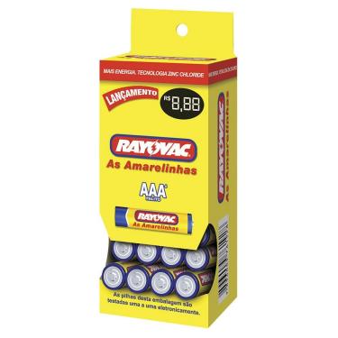 Imagem de Pilha Rayovac As Amarelinhas Aaa Palito Tubo Com 40 1,5v