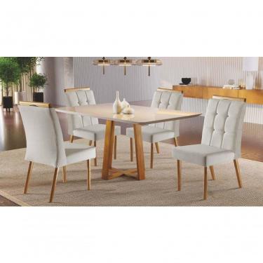 Imagem de Sala De Jantar Maciça 4 Cadeiras 1,20 Floripa - Sala Nobre