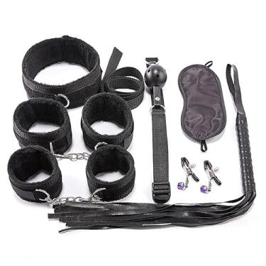 Imagem de Kit Algema Sexual Brinquedos Sexuais 7 Peças Sexuais Brinquedos Sexuais Adultos Para Casal (Preto)