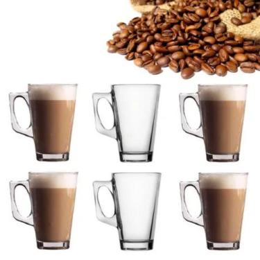 Imagem de Jogo De Copo Kit 3 Peças Caneca De Vidro Com Alça 185ml - bbless