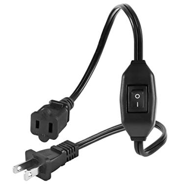 Imagem de VSEER Cabo De Extensão Com Plugue Polarizado 2 Pinos E Interruptor Liga/Desliga, 12 A/125 V, Eua, Economizador Energia, Spt-2, 16 Awg Para Carregadores/Lâmpadas/Adaptadores Energia Etc., 60 Cm, Pret